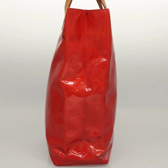 LOUIS VUITTON Monogram Vernis Reade MM Hand Bag Red Rouge - Picture 4 of 14